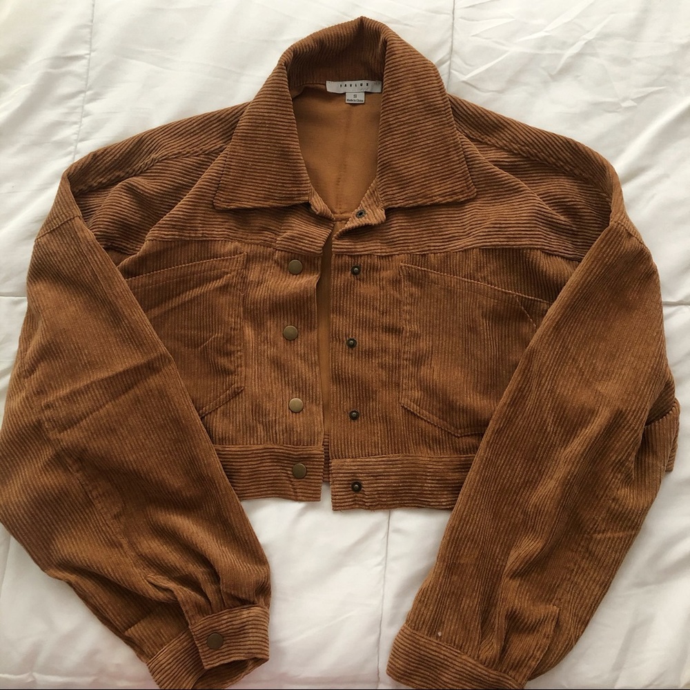 Brown corduroy cropped jacket